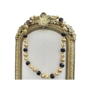 VERONESE Necklace 18k Gold Over Sterling Silver 11mm Beads Italy
